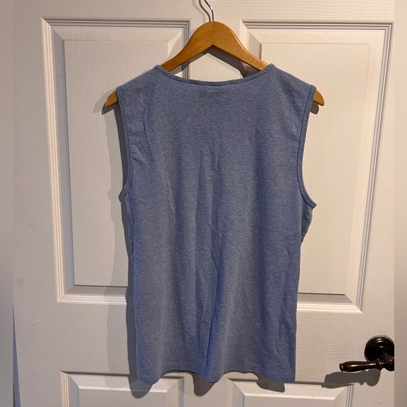 Karen Scott Blue Tank Top Rhinestone Embellished & Cutout Neckline Size XL - Picture 4 of 4